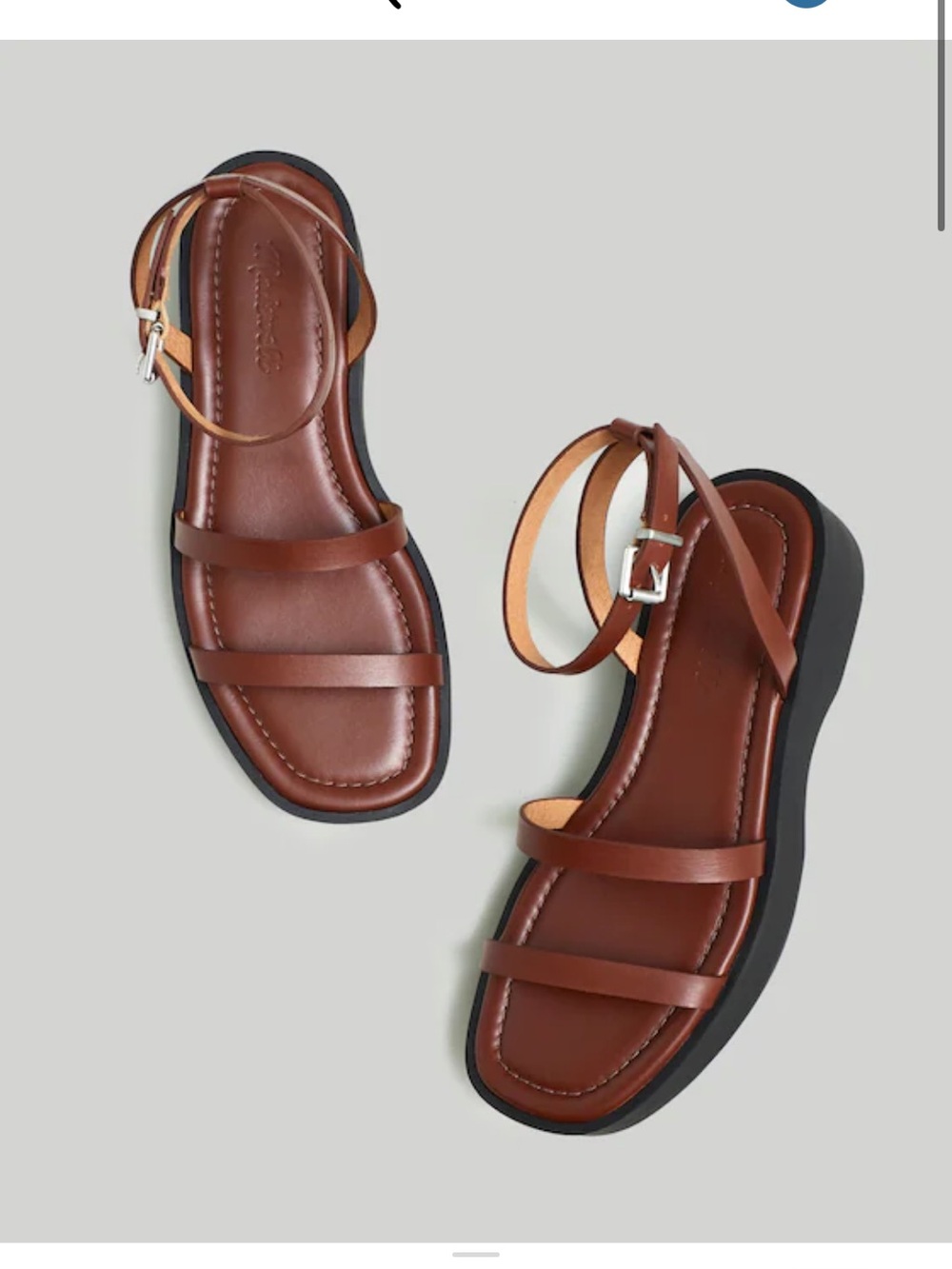 Madewell The Double-Strap Platform Sandal in Apple Butter